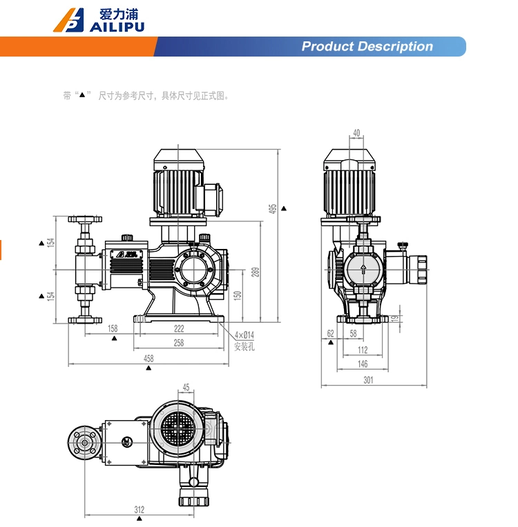 Chemical Industrial Hydraulic Diaphragm Dosing Pump Stable with Good Service