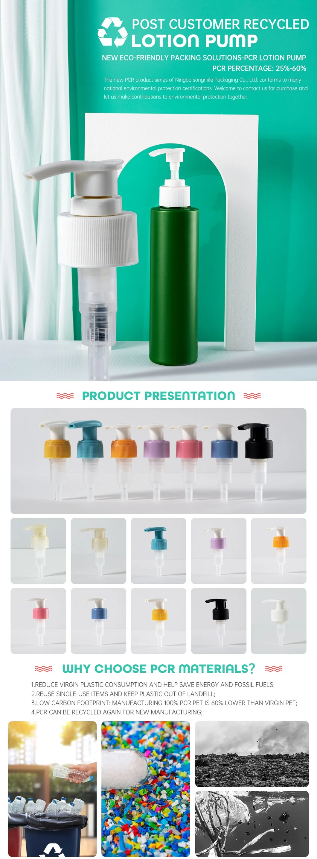 OEM Color 24 28 410 PP Cosmetics Screw Lock Natural Transparent Liquid Pump Sprayer Lotion Dispenser Pump